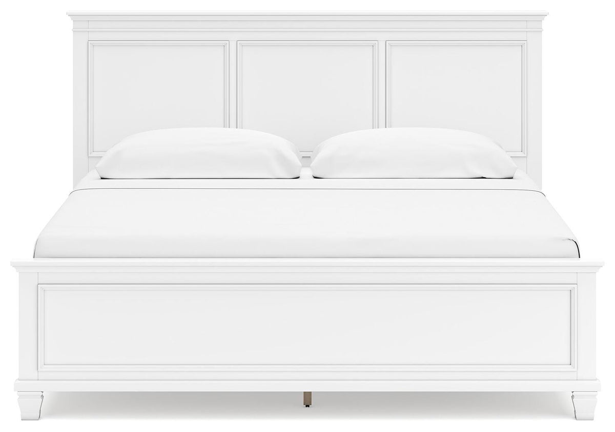 Fortman King Panel Bed in White, front view