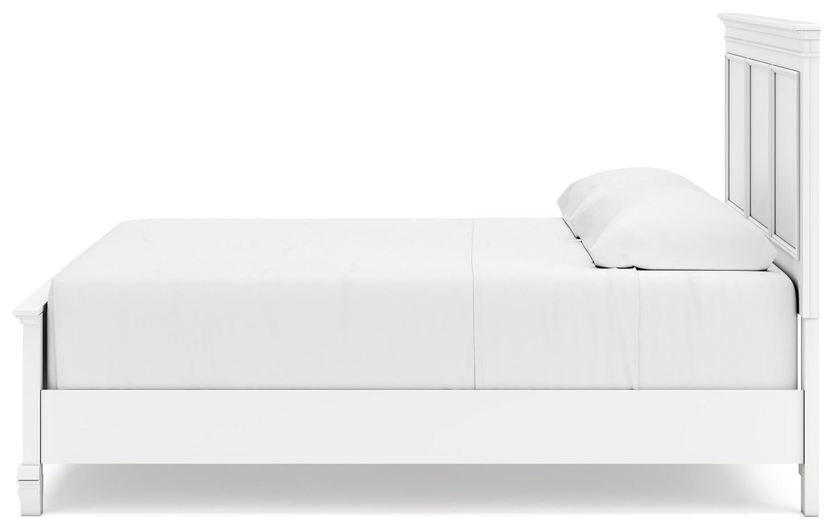 Fortman King Panel Bed in White, alternate side view