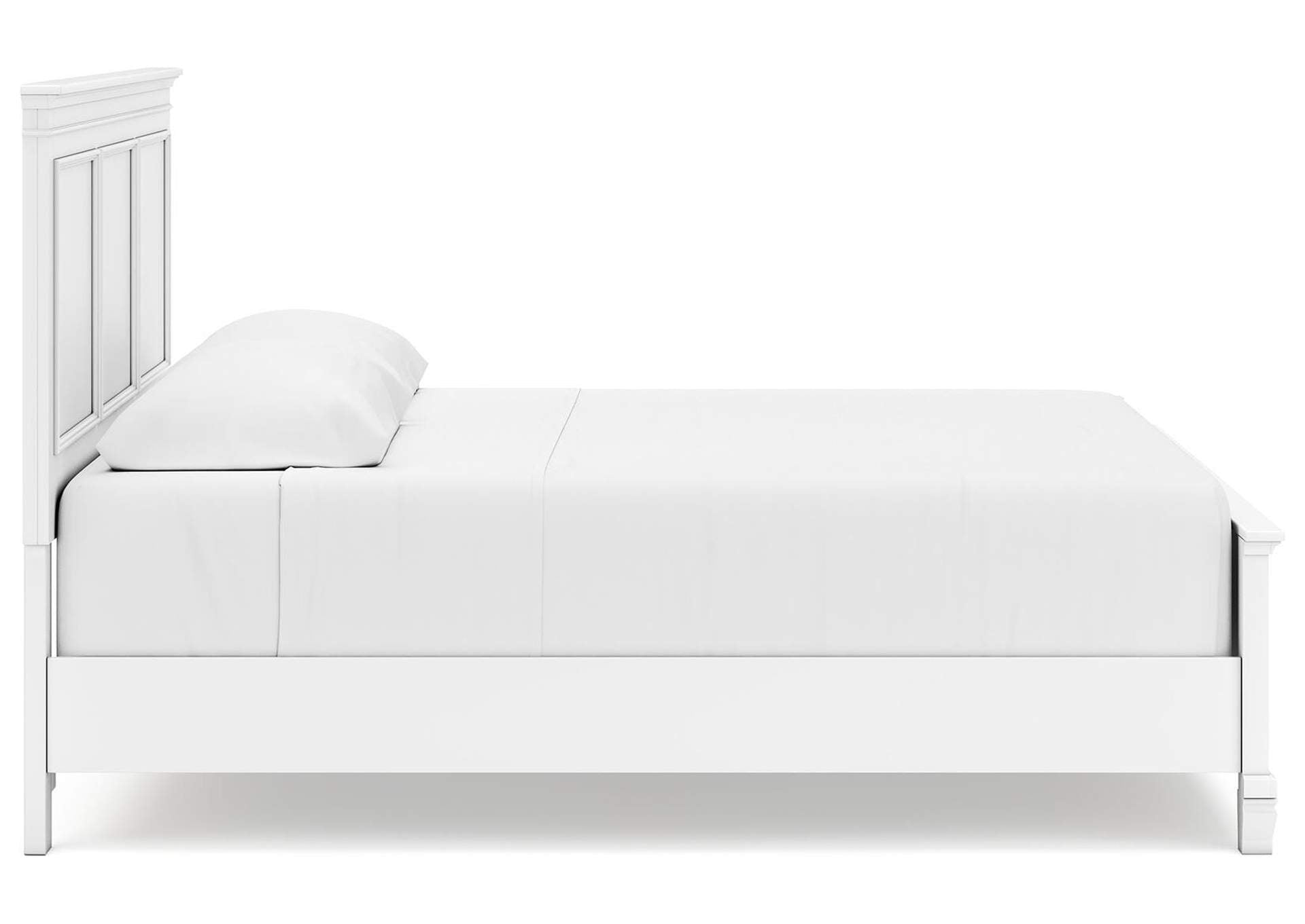 Fortman King Panel Bed with Mirrored Dresser and Chest side view