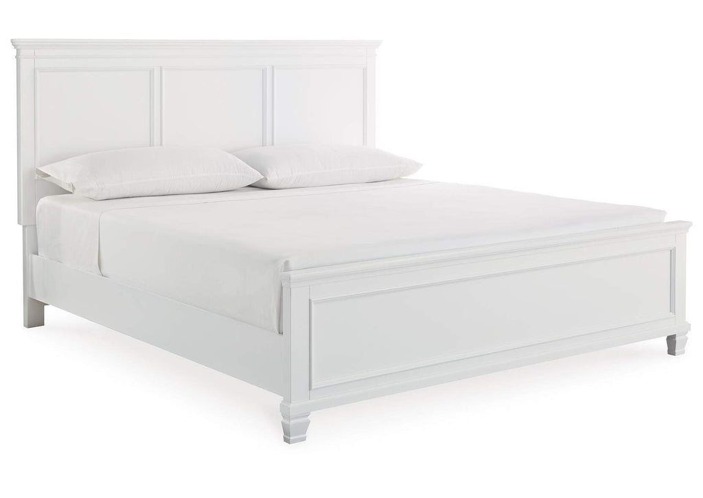 Fortman King Panel Bed with Mirrored Dresser, Chest and Nightstand