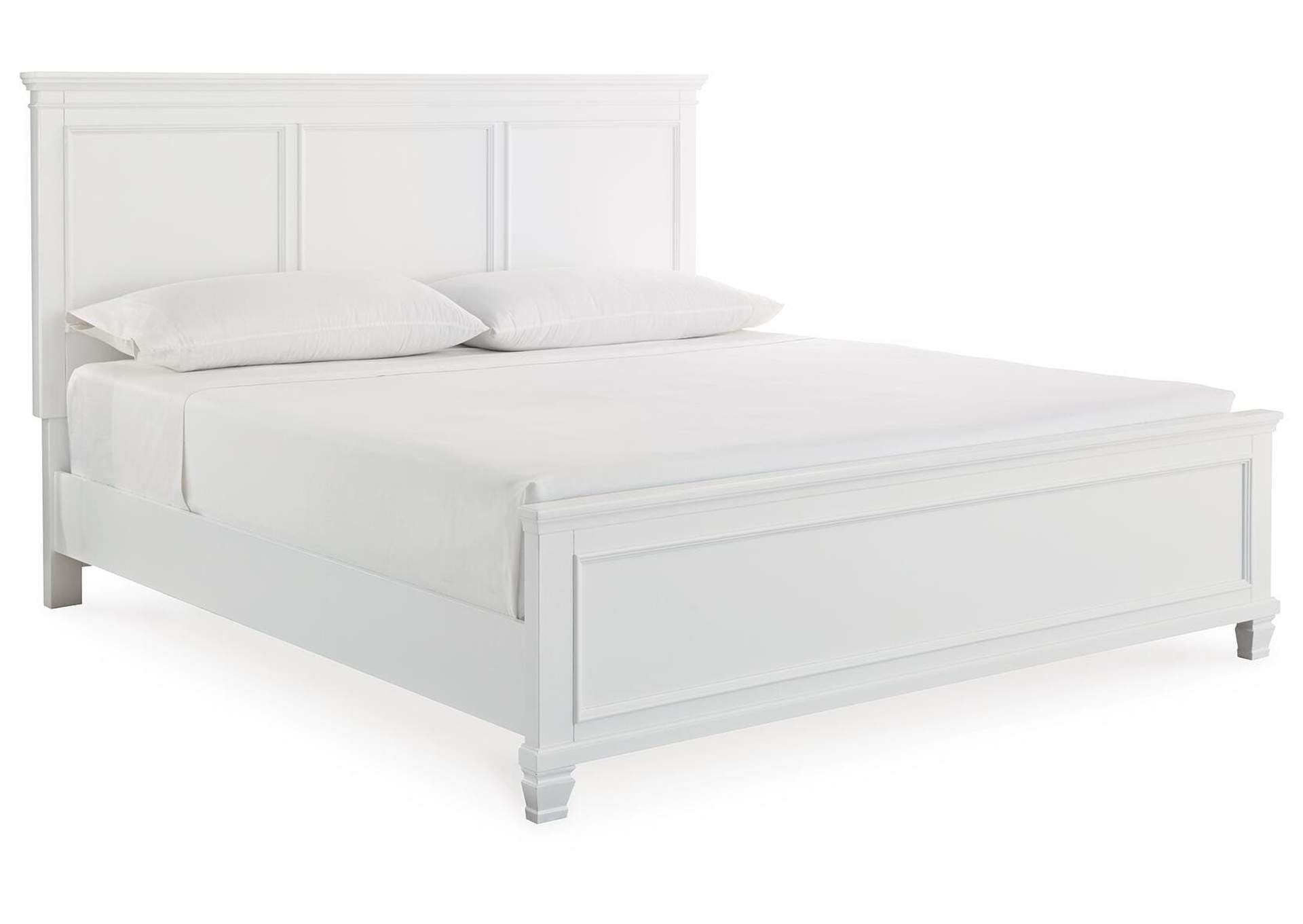 Fortman King Panel Bed with Mirrored Dresser, Chest and Nightstand