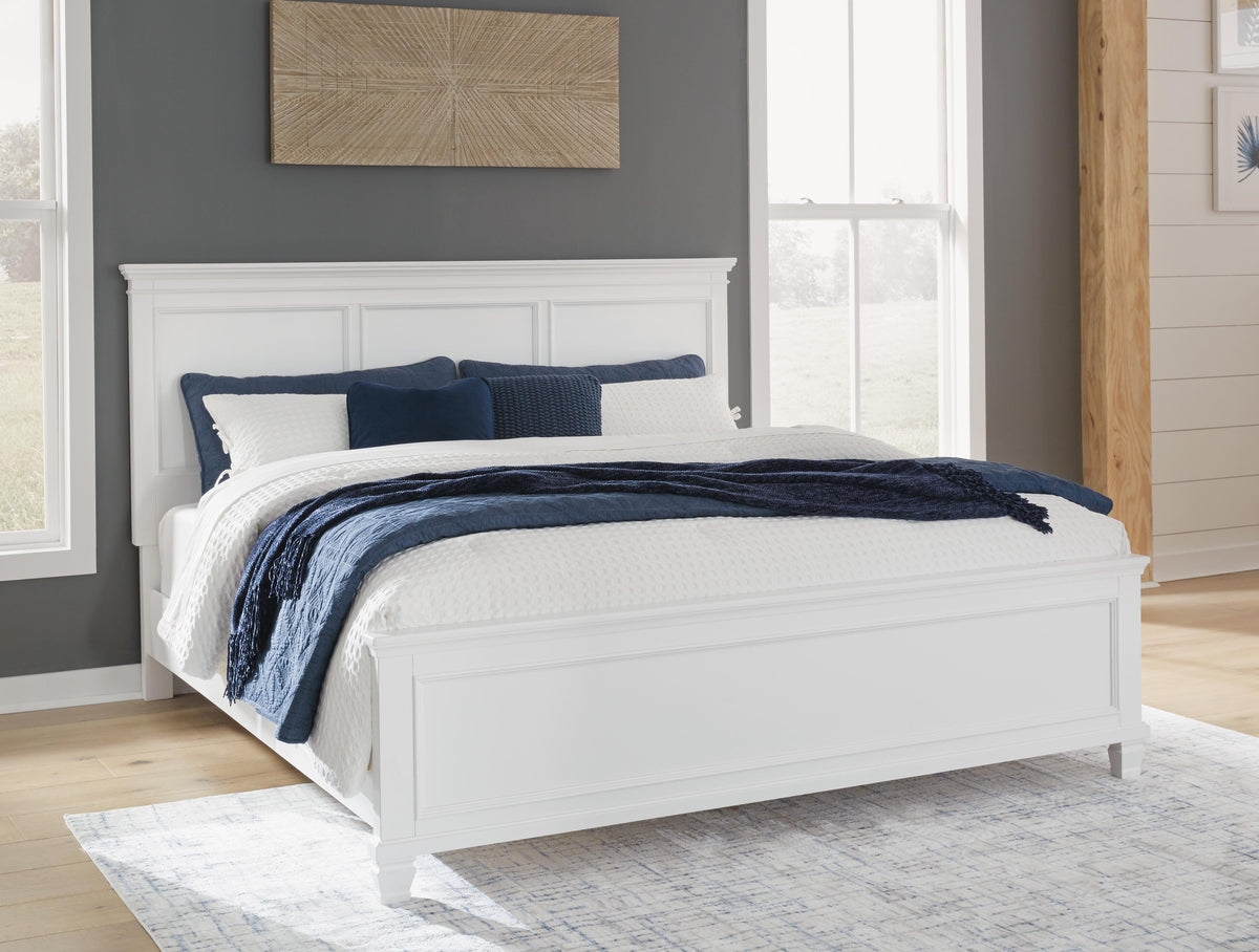 Fortman Queen Panel Bed in White