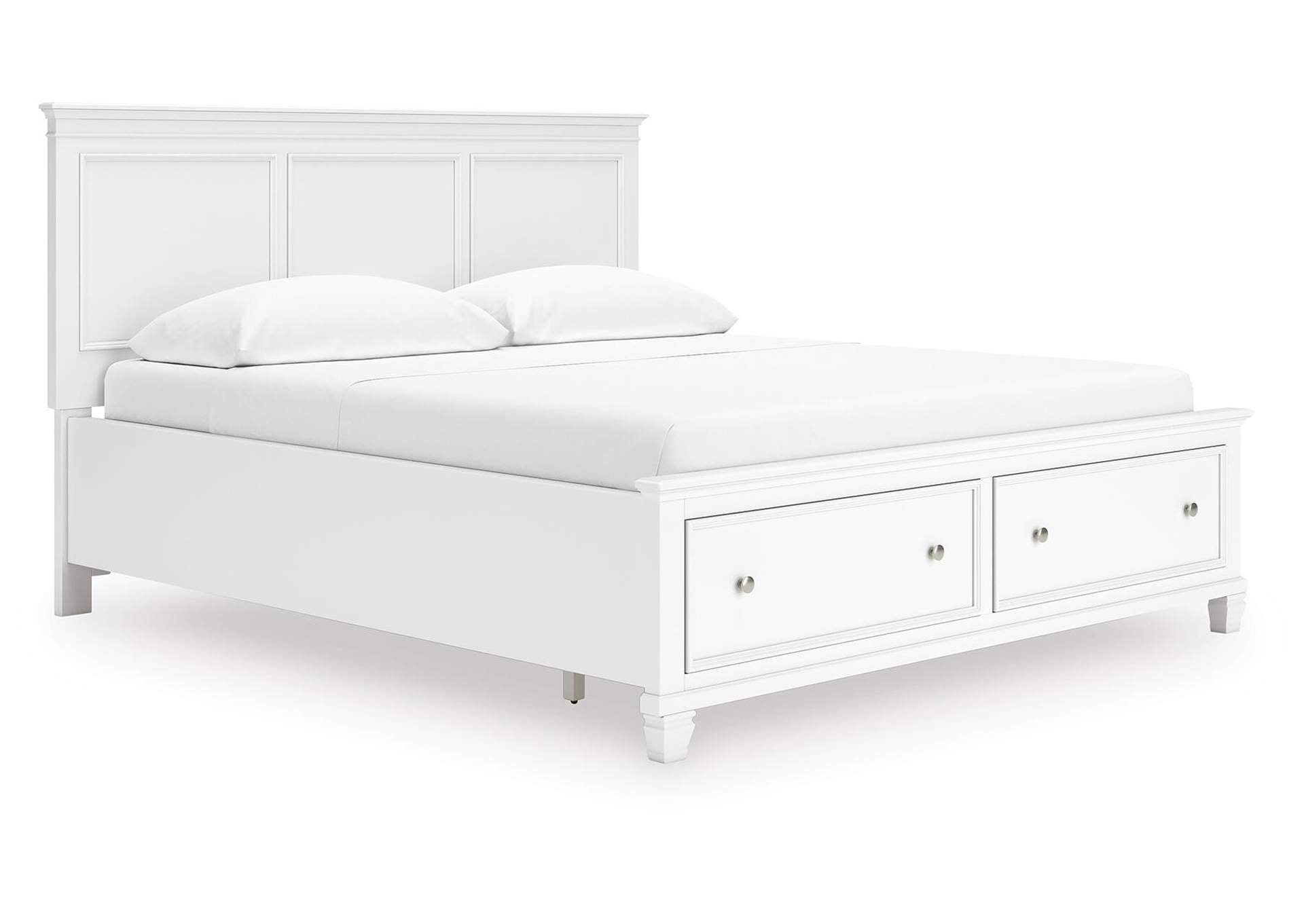 Fortman California King Panel Storage Bed, Dresser and Nightstand angled view