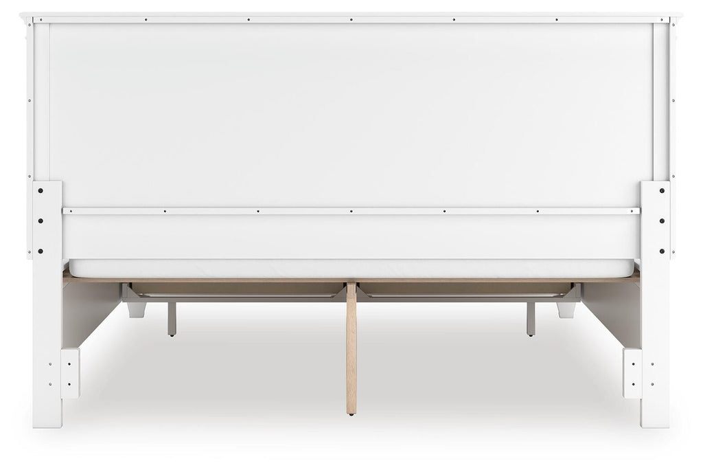 Fortman California King Panel Storage Bed in White, back view