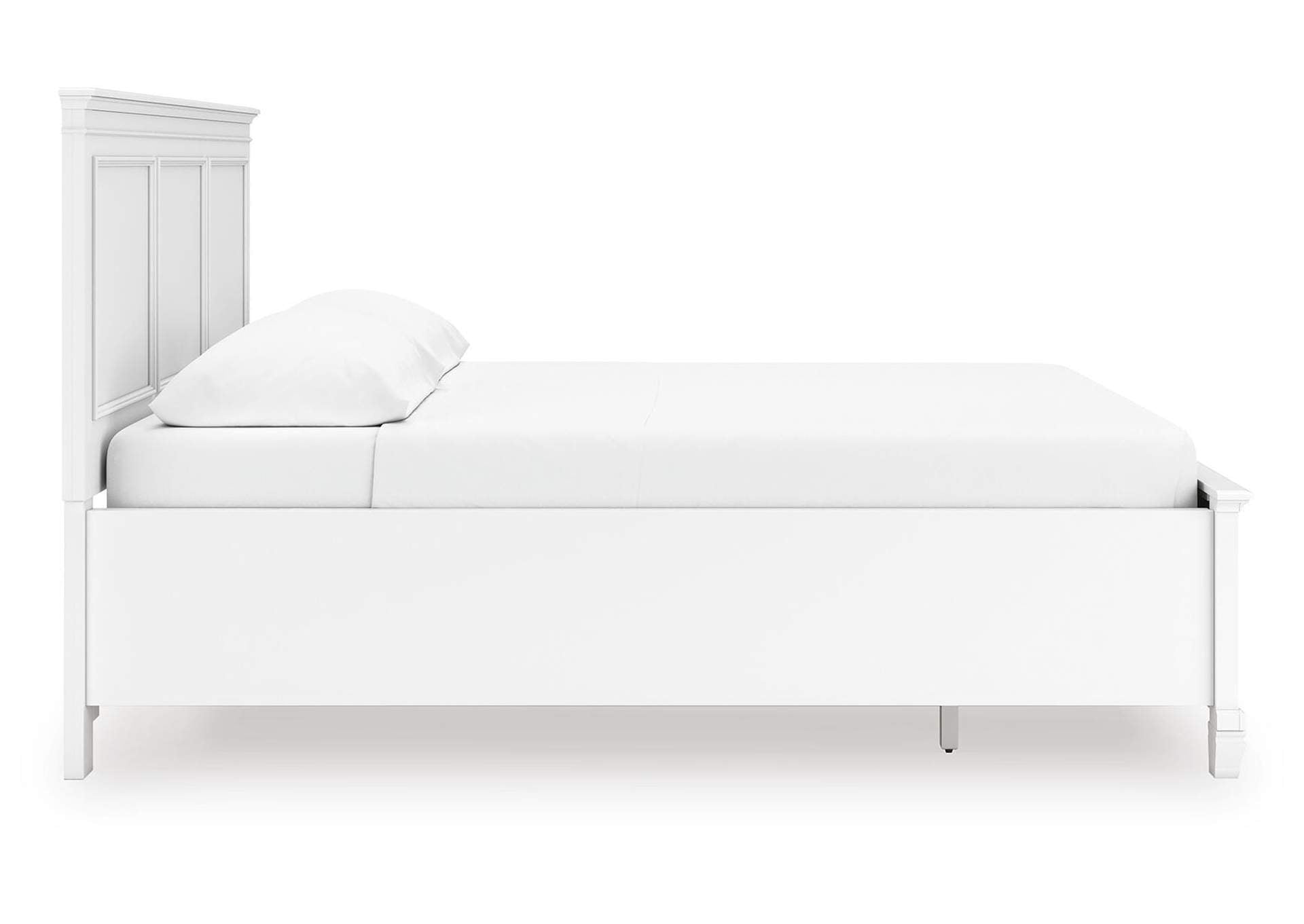 Fortman California King Panel Storage Bed, Dresser and Nightstand side view