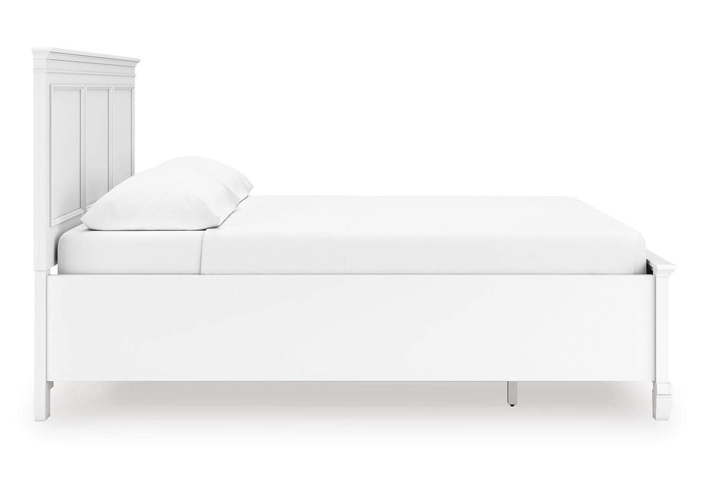 Fortman California King Panel Storage Bed, Dresser and Chest side view