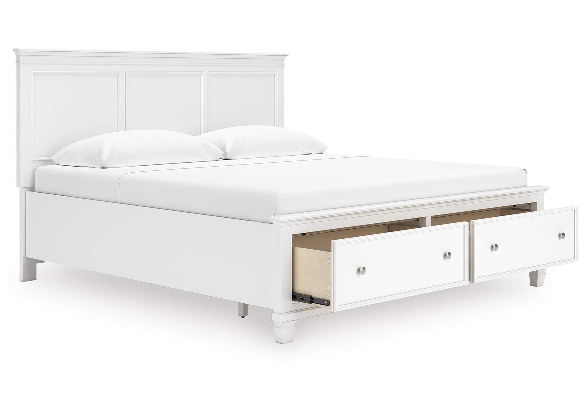 Fortman King Panel Storage Bed, Dresser and Chest angled view