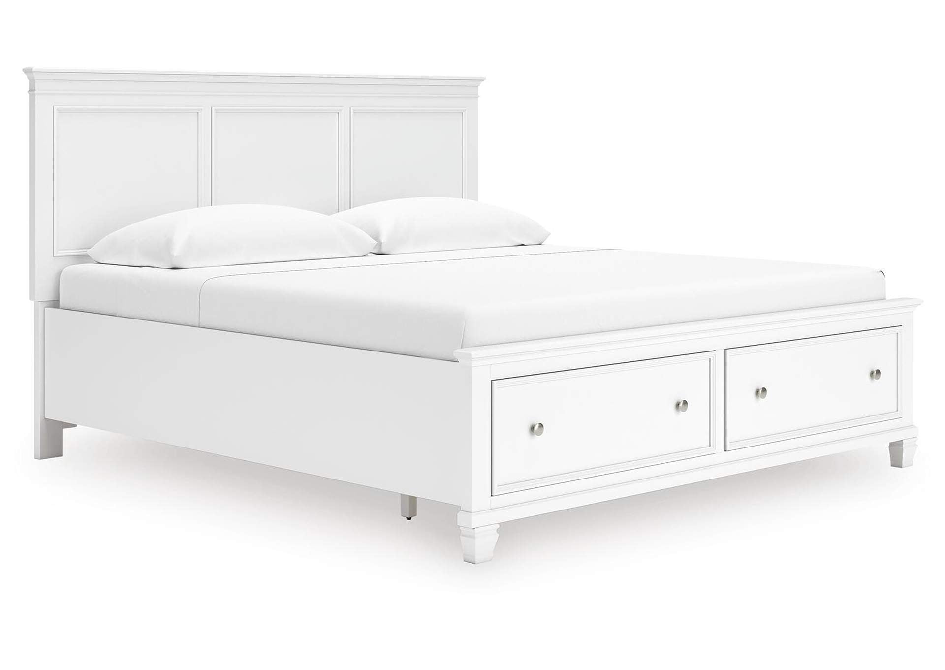 Fortman King Panel Storage Bed, Dresser and Nightstand angled view