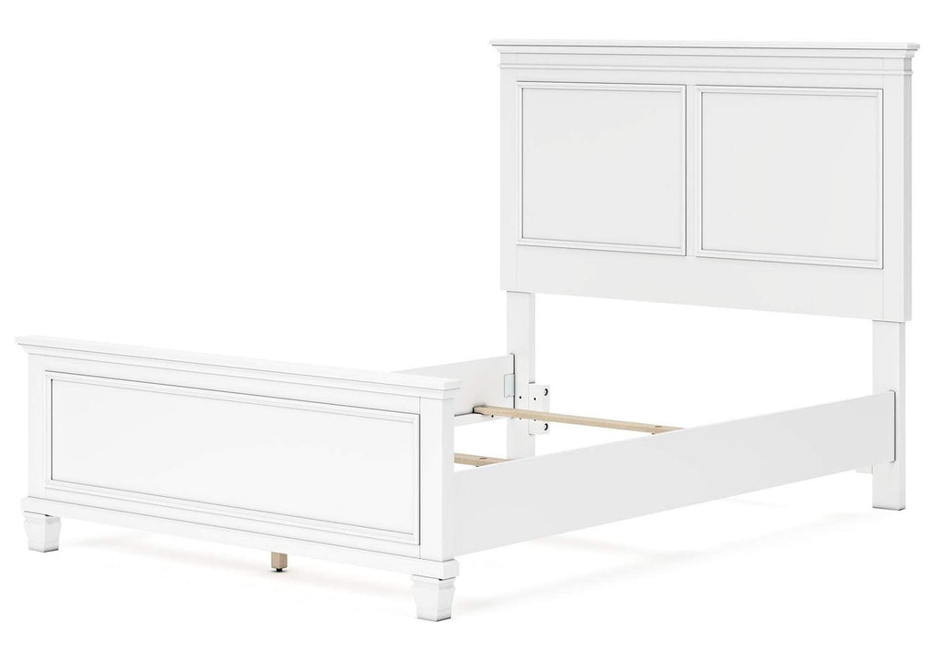 Fortman Full Panel Bed with Mirrored Dresser angled view