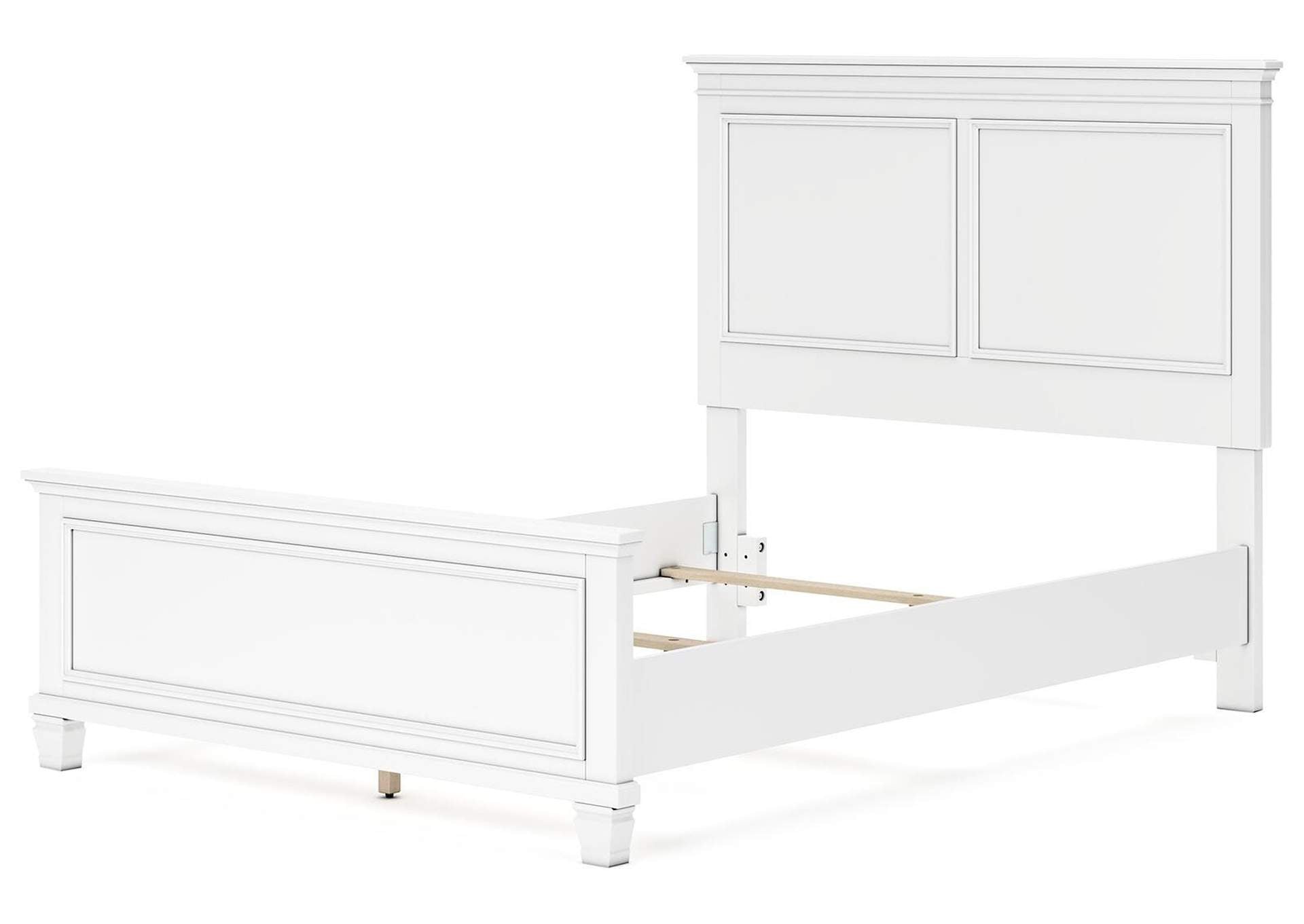 Fortman Full Panel Bed with Mirrored Dresser and Chest angled view