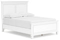 Fortman Full Panel Bed in White, angle view