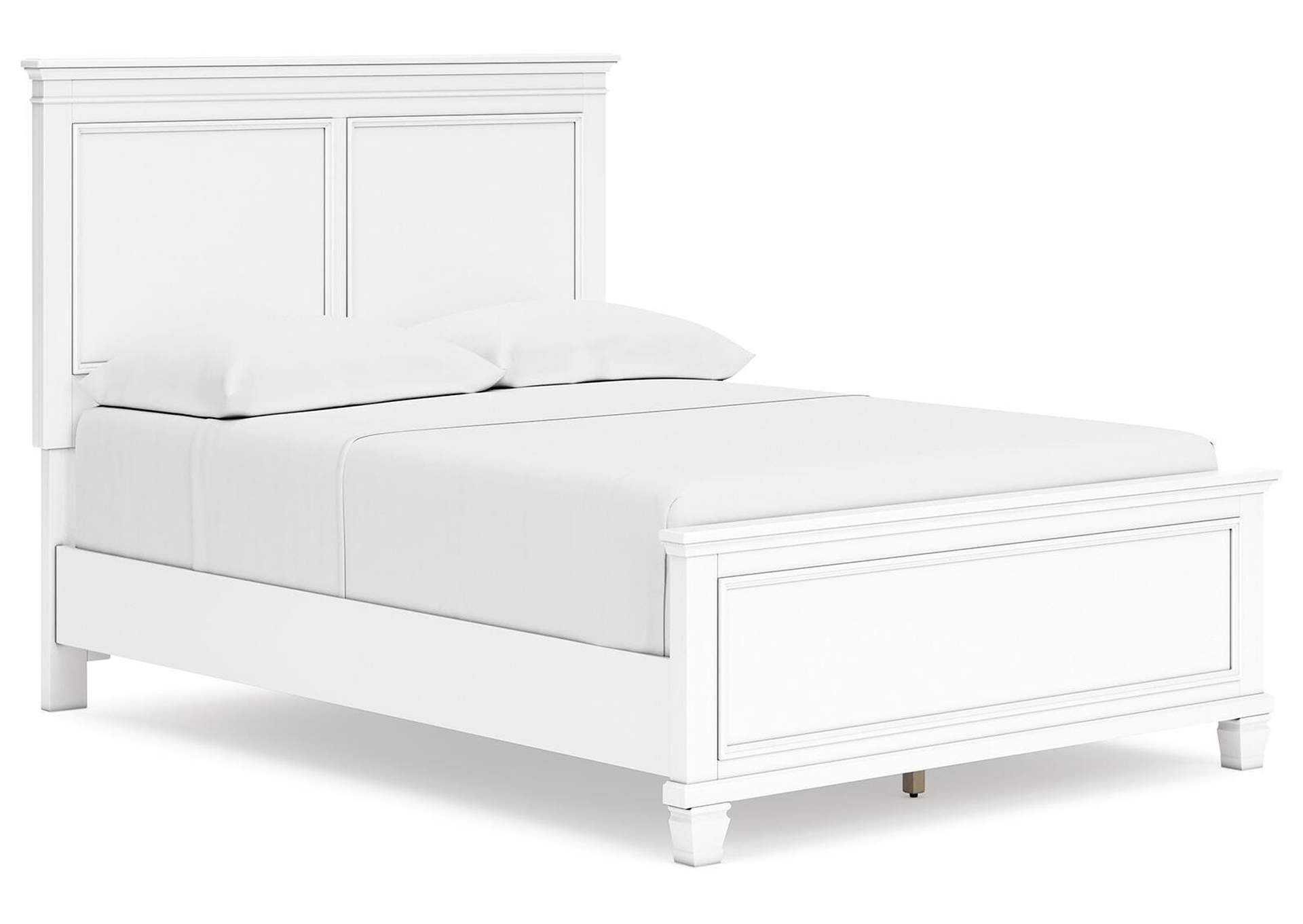 Fortman Full Panel Bed with Mirrored Dresser and 2 Nightstands angled view