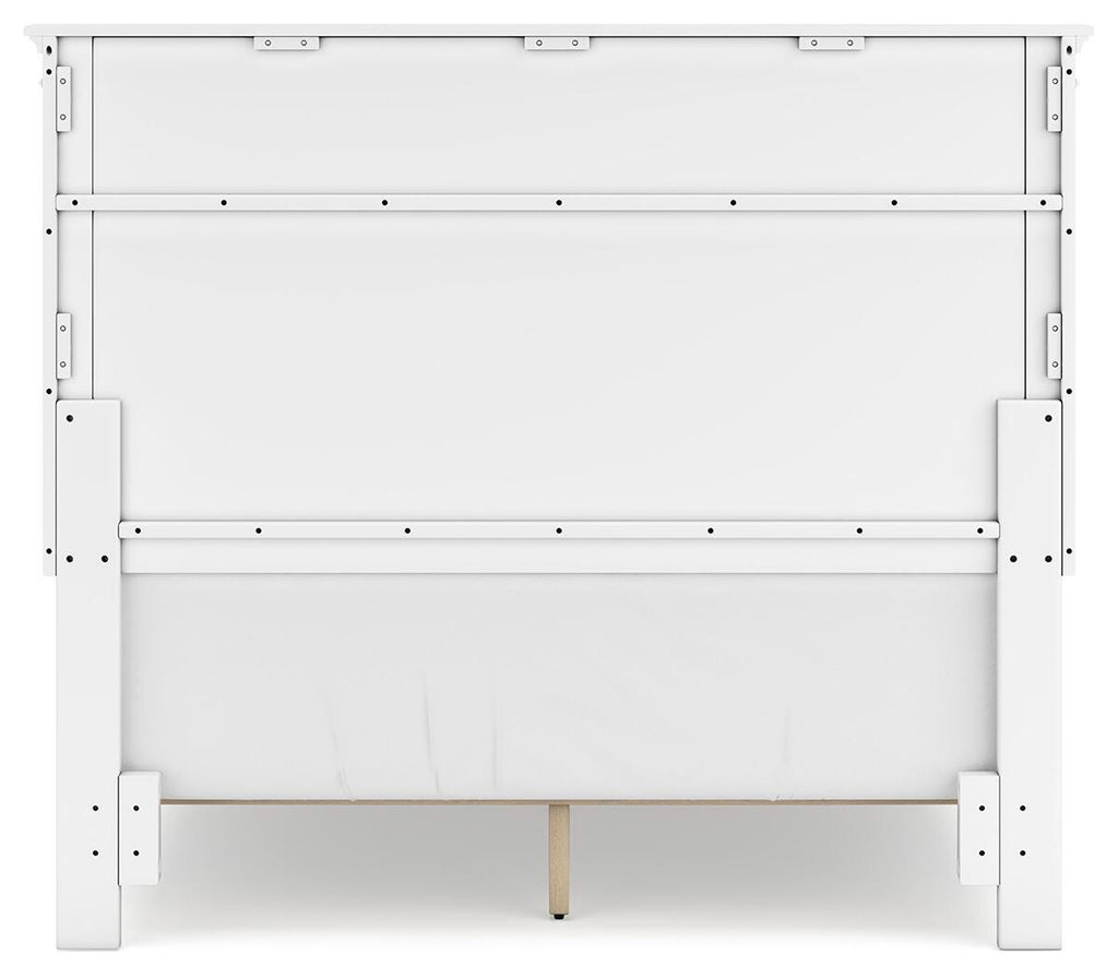 Fortman Full Panel Bed in White, back view