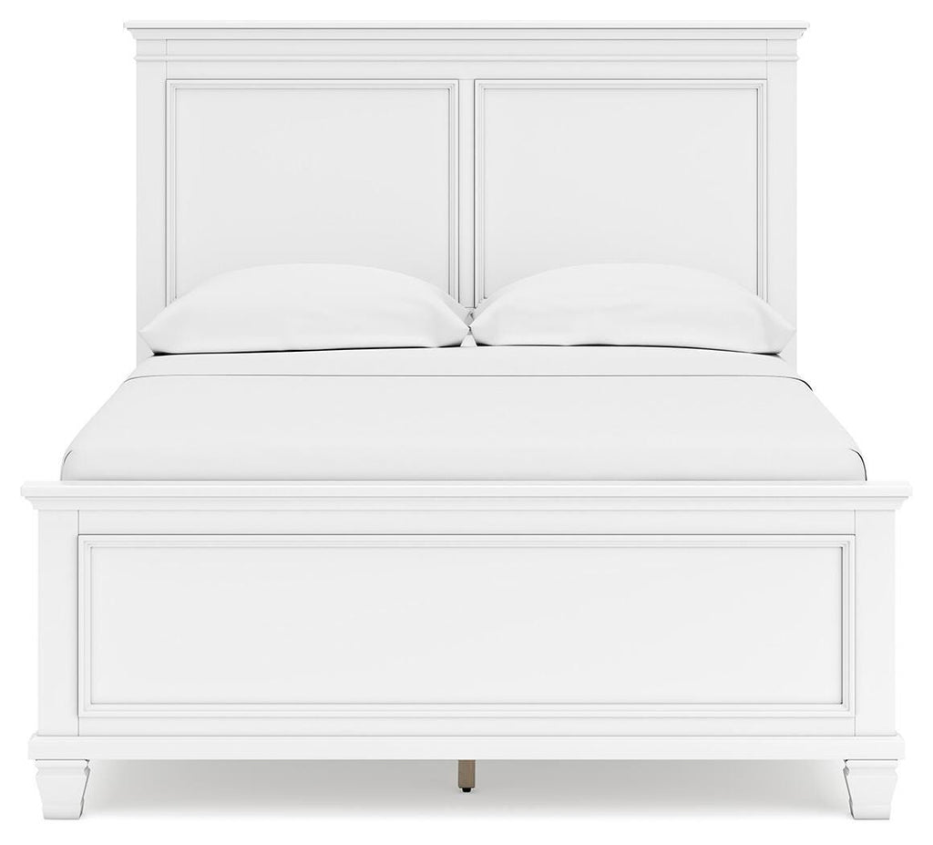Fortman Full Panel Bed in White, front view