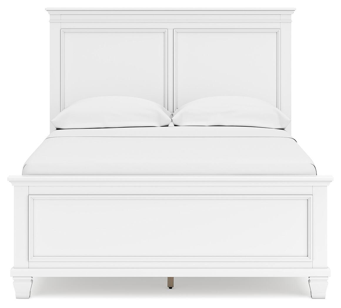 Fortman Full Panel Bed in White, front view
