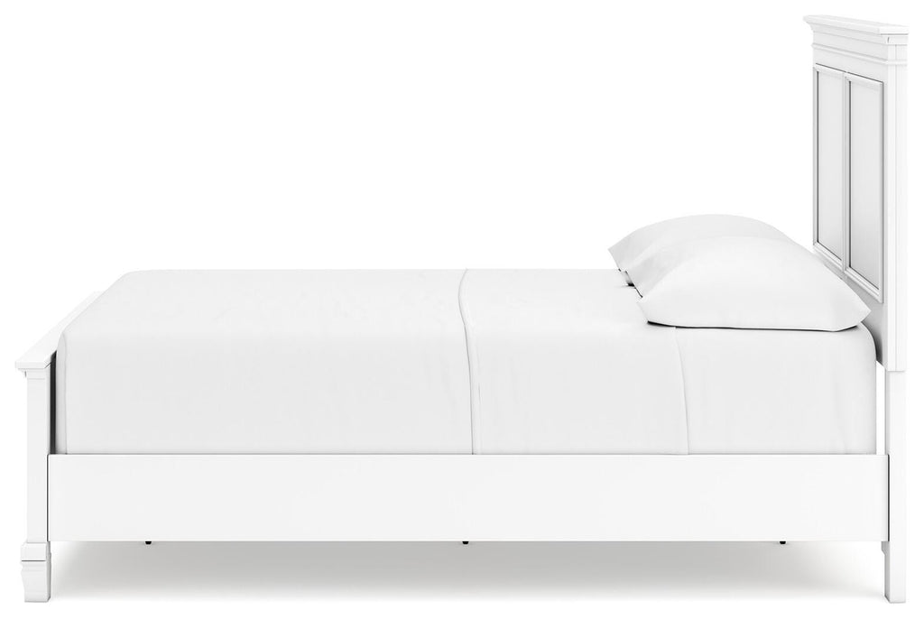 Fortman Full Panel Bed in White, alternate side view