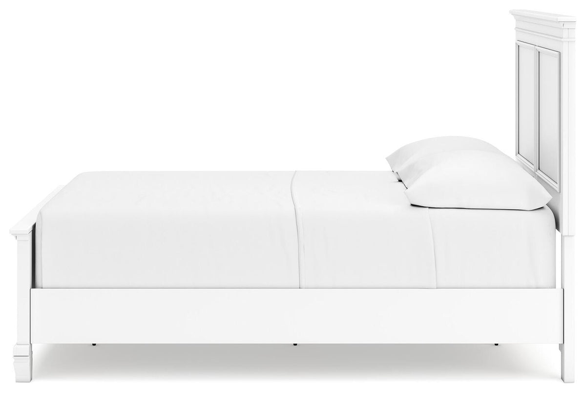 Fortman Full Panel Bed in White, alternate side view