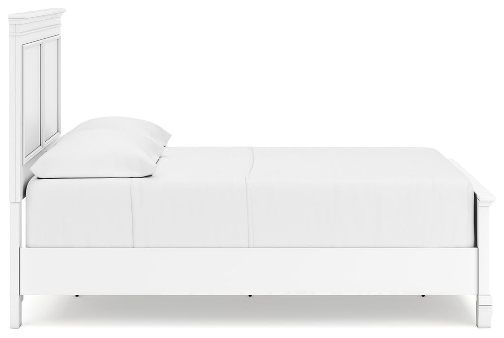 Fortman Full Panel Bed in White, side view