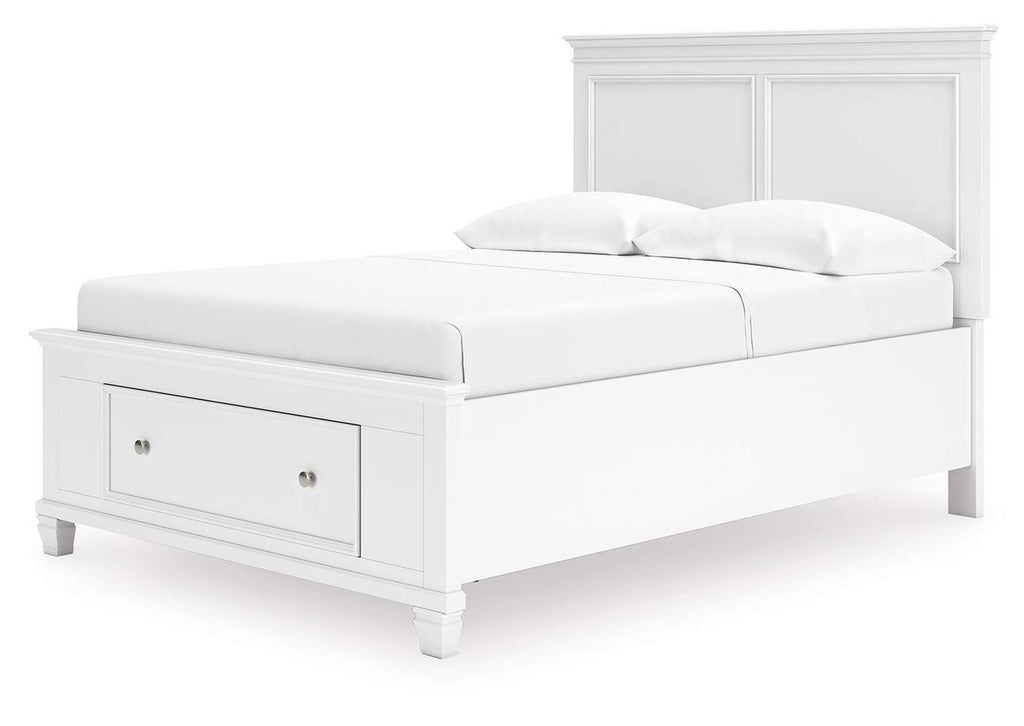 Fortman Full Panel Storage Bed and Dresser angled view