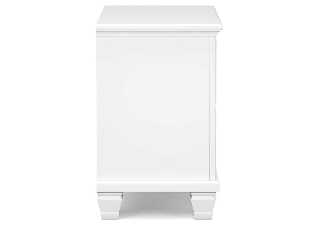 Fortman Full Panel Bed with Mirrored Dresser and Nightstand side view