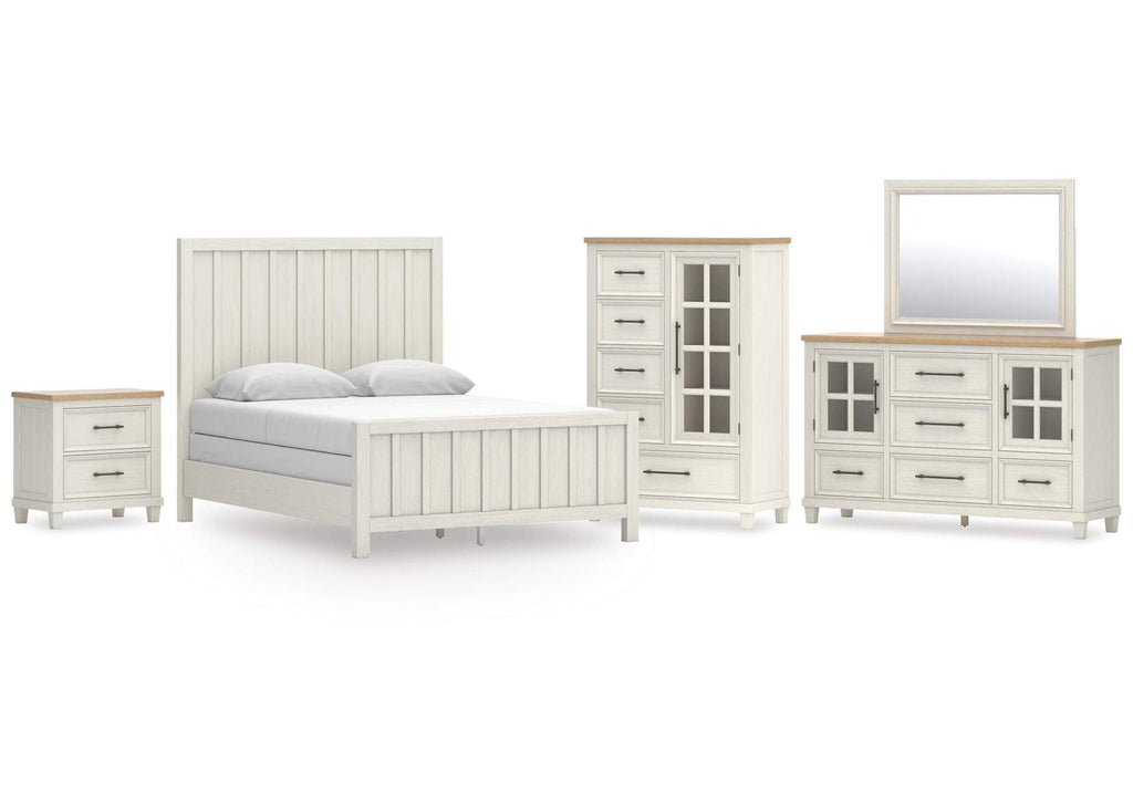 Shaybrock Queen Panel Bed, Dresser, Mirror, Chest and Nightstand