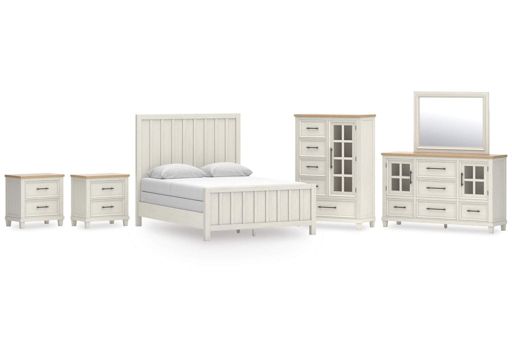 Shaybrock Queen Panel Bed, Dresser, Mirror, Chest and 2 Nightstands