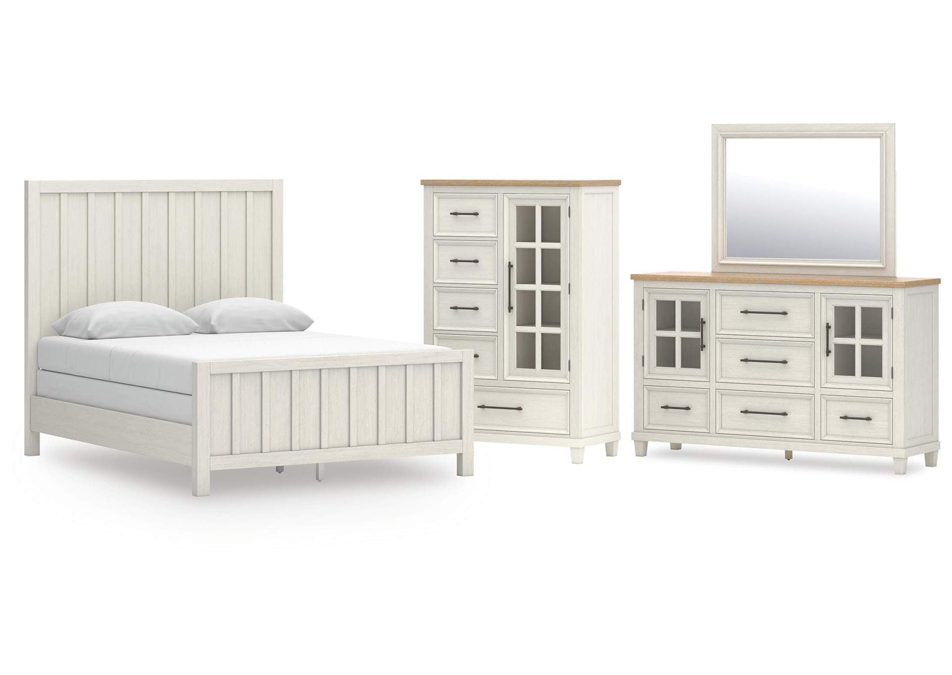 Shaybrock Queen Panel Bed, Dresser, Mirror and Chest