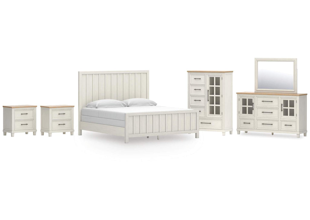 Shaybrock King Panel Bed, Dresser, Mirror, Chest and 2 Nightstands