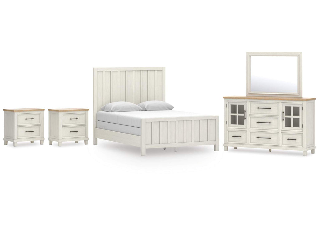 Shaybrock Queen Panel Bed, Dresser, Mirror and 2 Nightstands