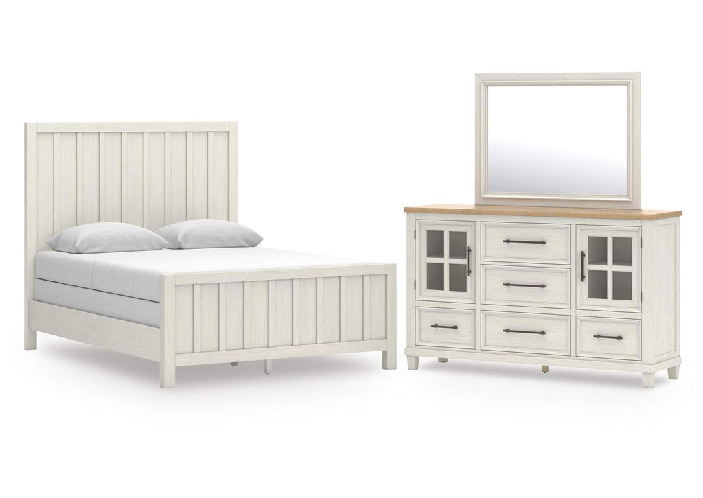 Shaybrock Queen Panel Bed, Dresser and Mirror