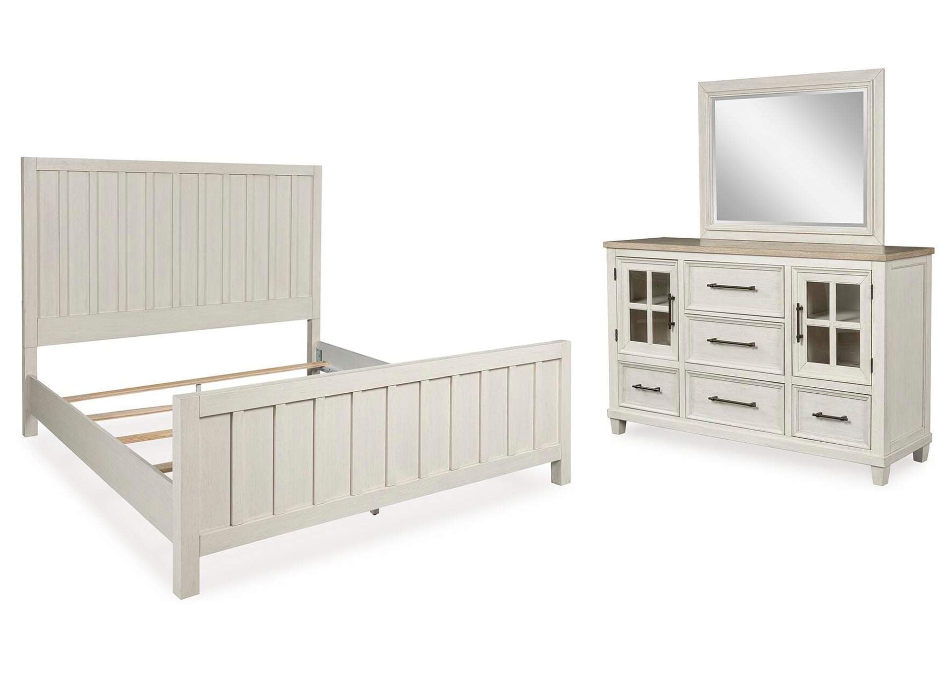 Shaybrock California King Panel Bed, Dresser and Mirror