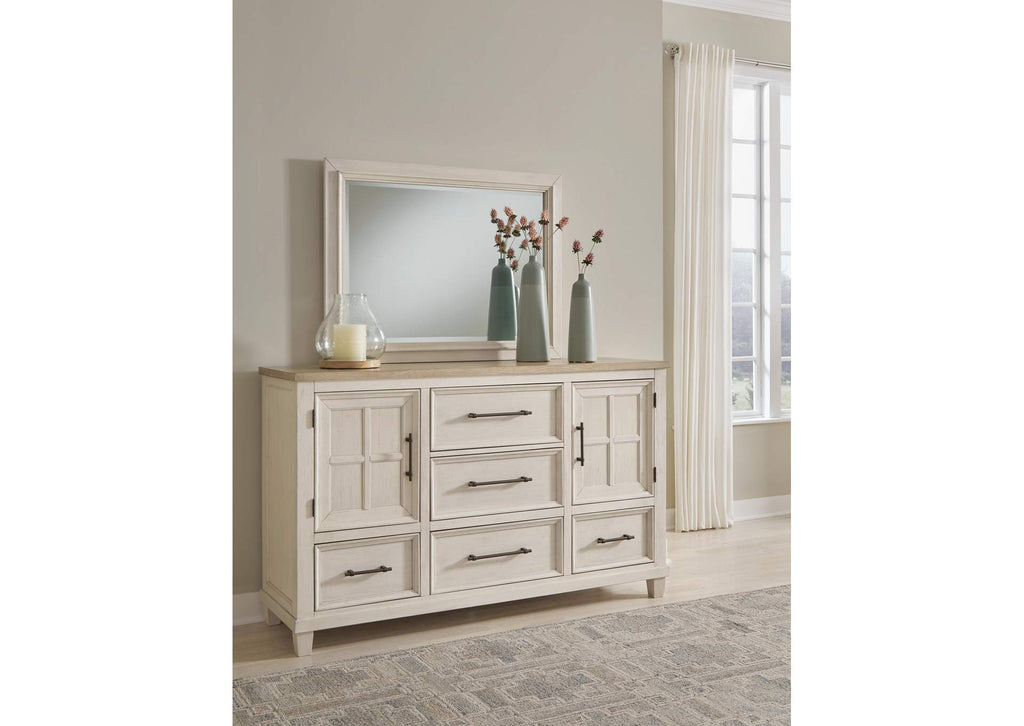 Shaybrock King Panel Bed, Dresser, Mirror, Chest and 2 Nightstands