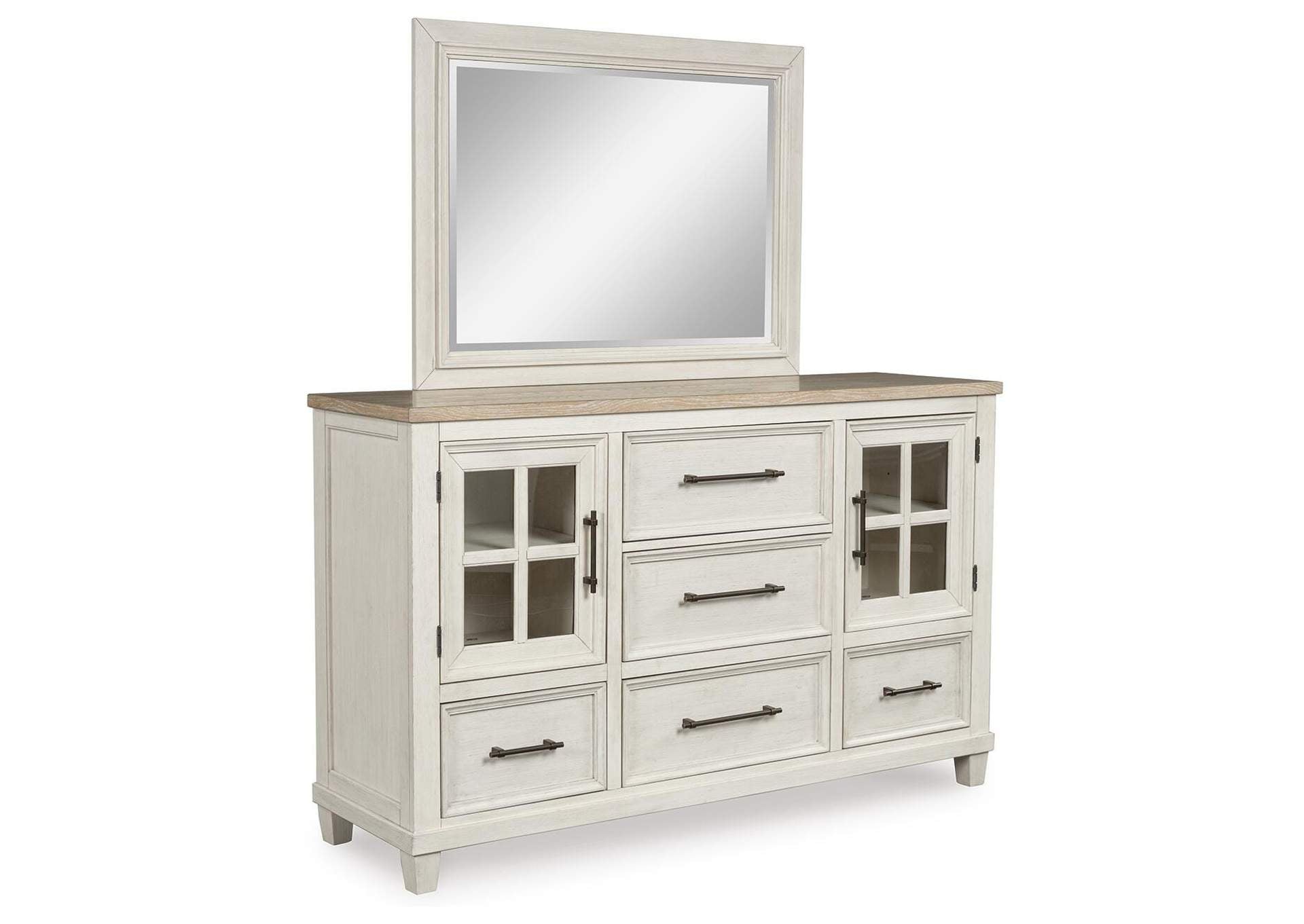 Shaybrock Queen Panel Bed, Dresser, Mirror, Chest and Nightstand angled view