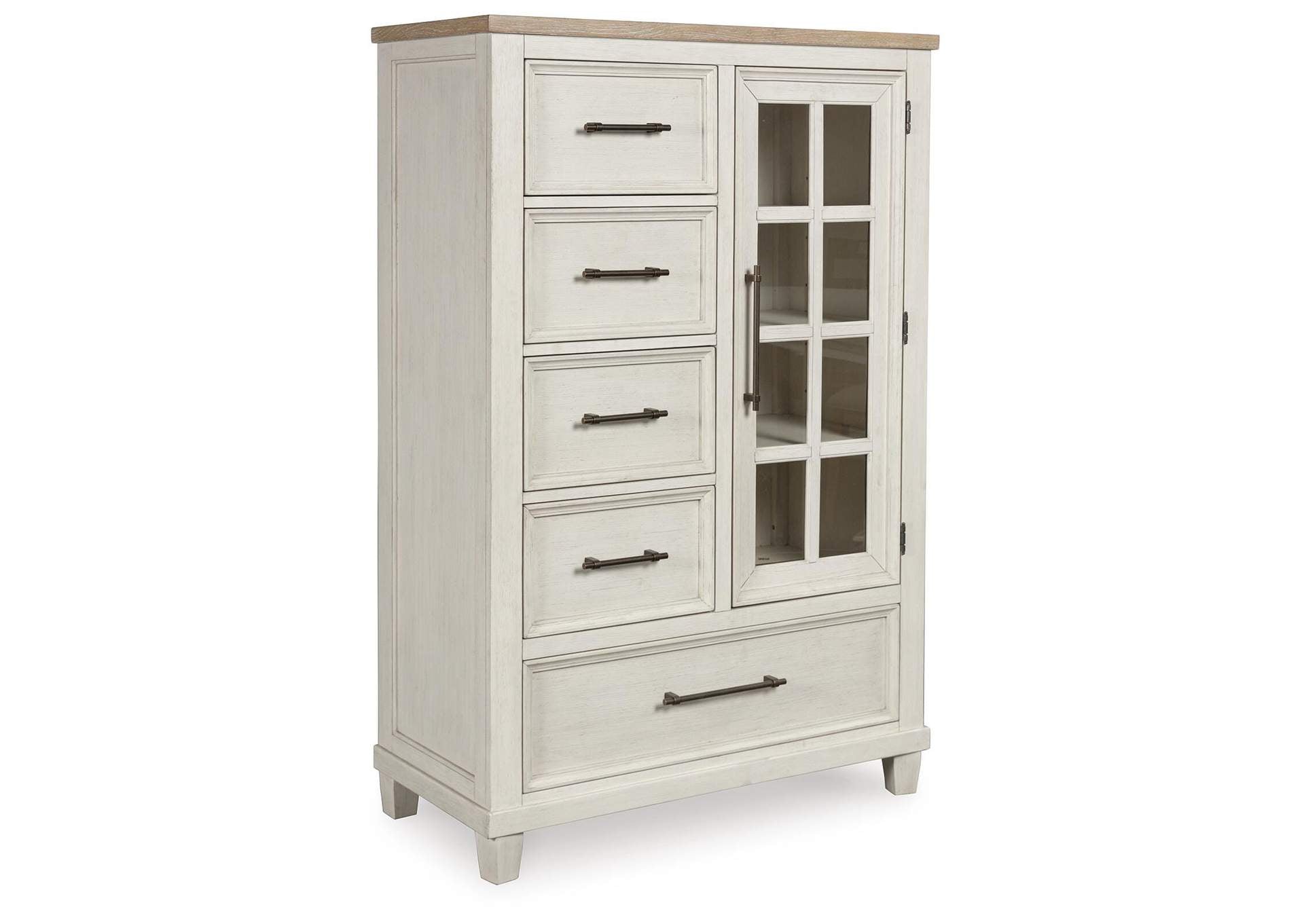 Shaybrock King Panel Bed, Dresser, Mirror, Chest and 2 Nightstands angled view