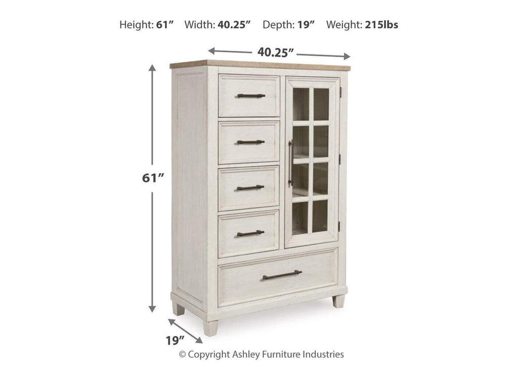 Shaybrock King Panel Bed, Dresser, Mirror and Chest dimensions