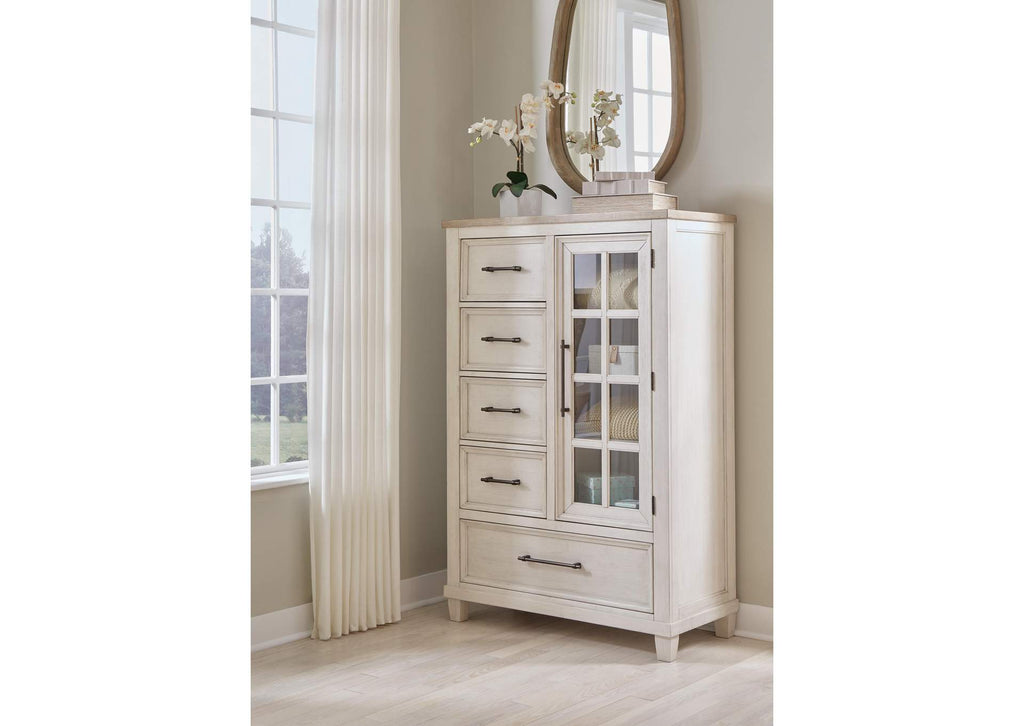 Shaybrock California King Panel Bed, Dresser, Mirror, Chest and 2 Nightstands