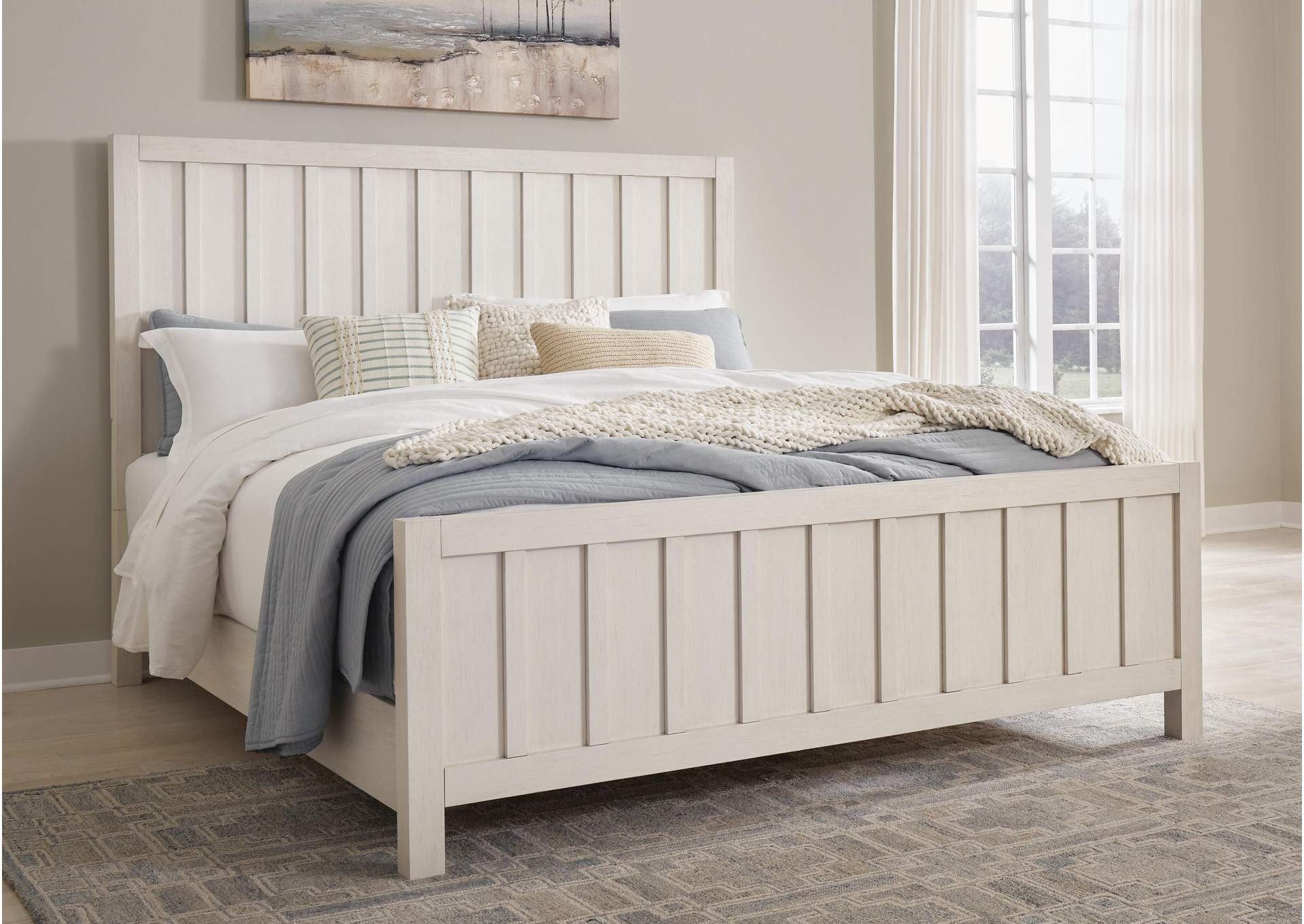 Shaybrock King Panel Bed, Dresser, Mirror and 2 Nightstands
