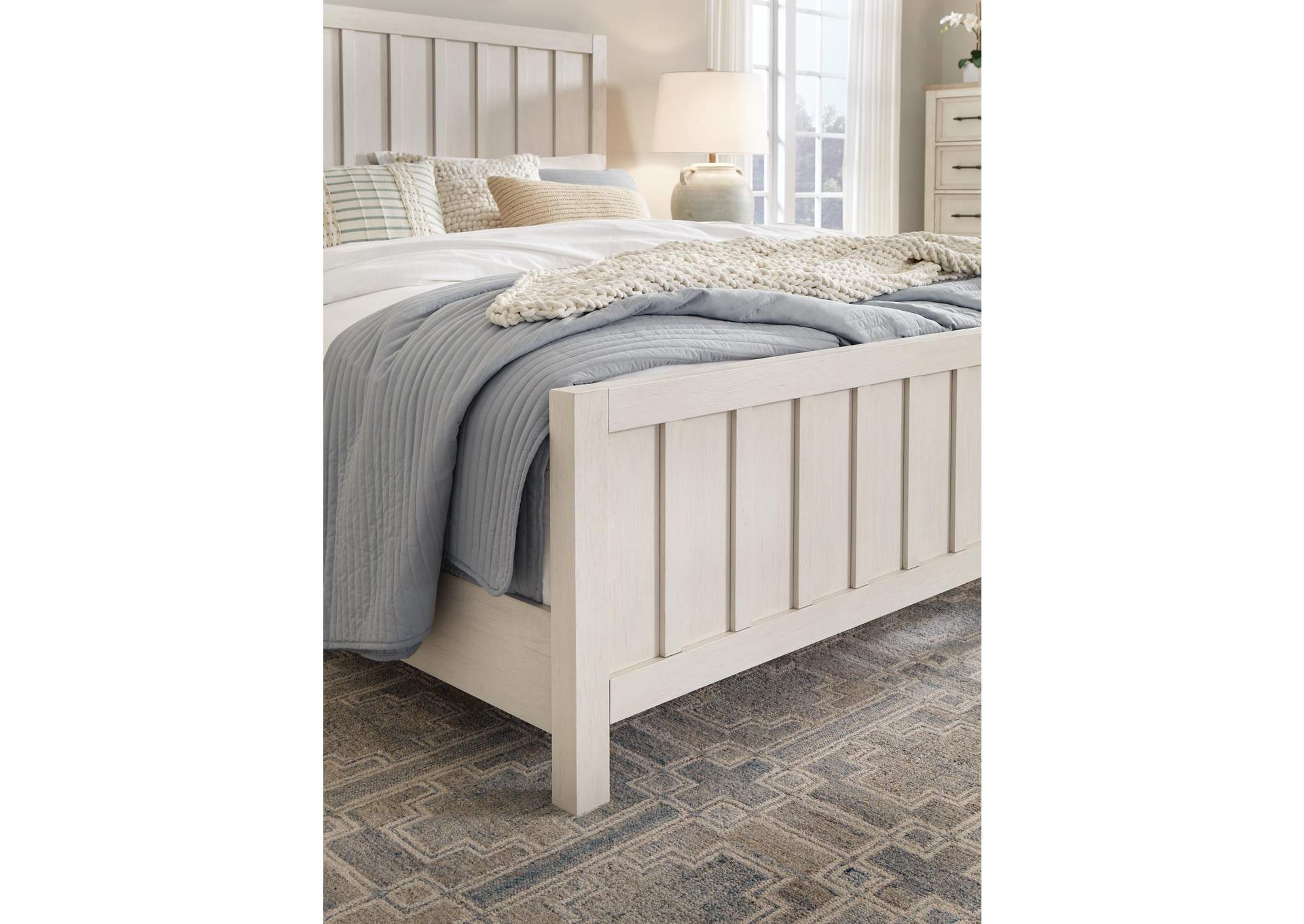 Shaybrock King Panel Bed, Dresser and Mirror detail