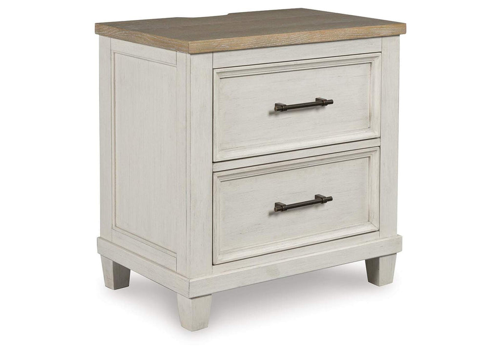 Shaybrock King Panel Bed and 2 Nightstands angled view