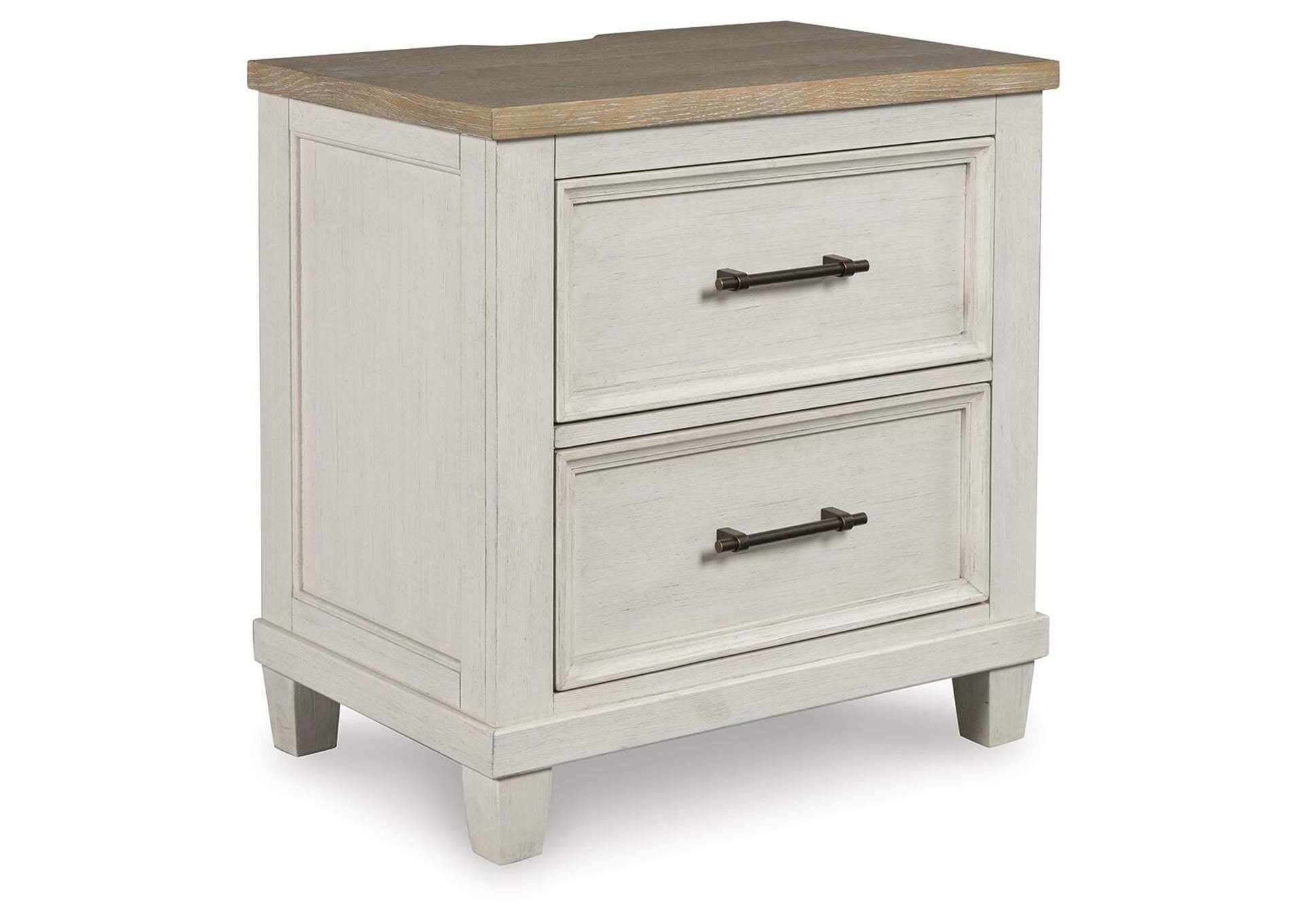 Shaybrock King Panel Bed and 2 Nightstands angled view