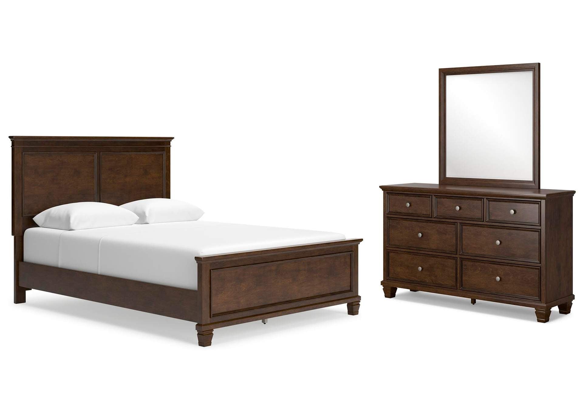 Danabrin Queen Panel Bed with Mirrored Dresser
