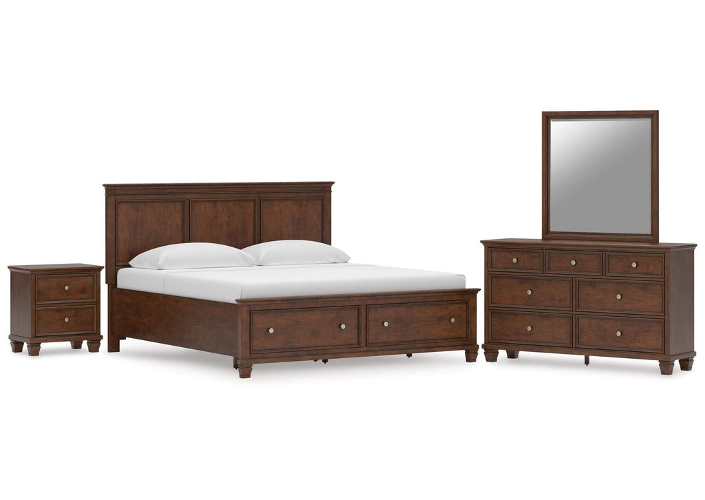 Danabrin King Panel Storage Bed, Dresser, Mirror and Nightstand