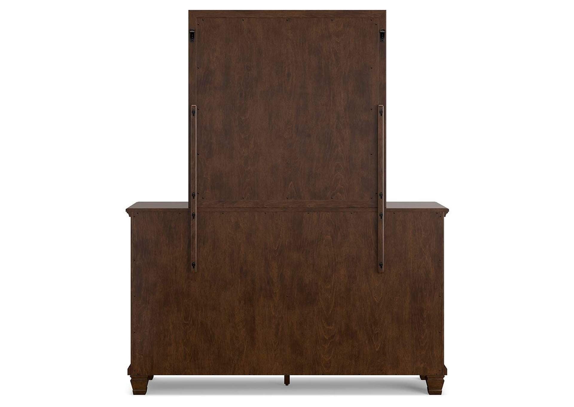 Danabrin Full Panel Bed with Mirrored Dresser and Nightstand
