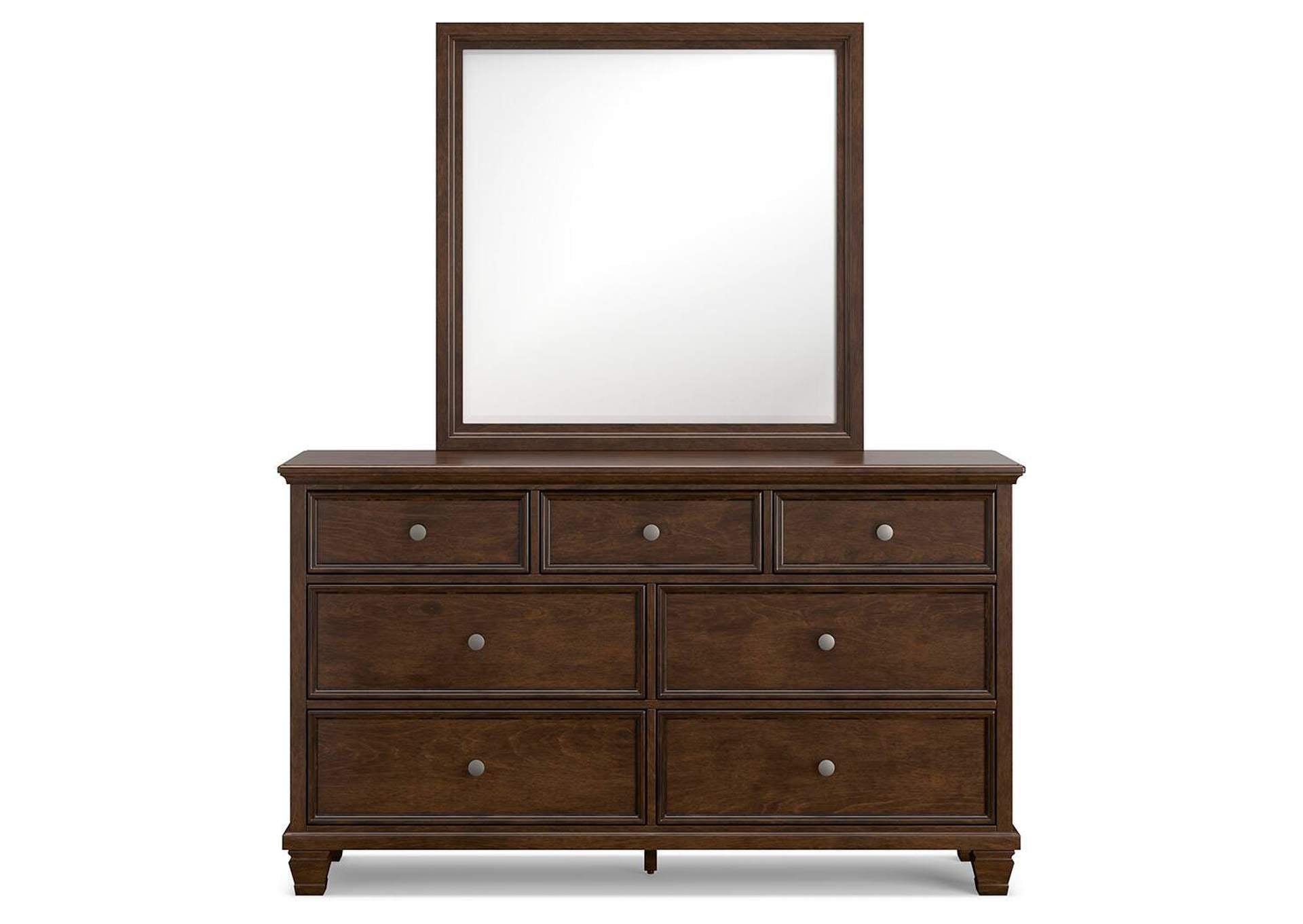 Danabrin Twin Panel Bed with Mirrored Dresser front view