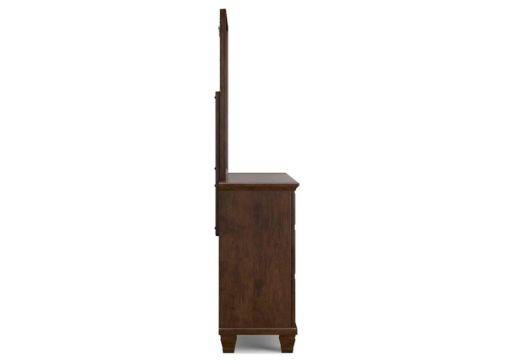 Danabrin Queen Panel Bed with Mirrored Dresser and Nightstand side view