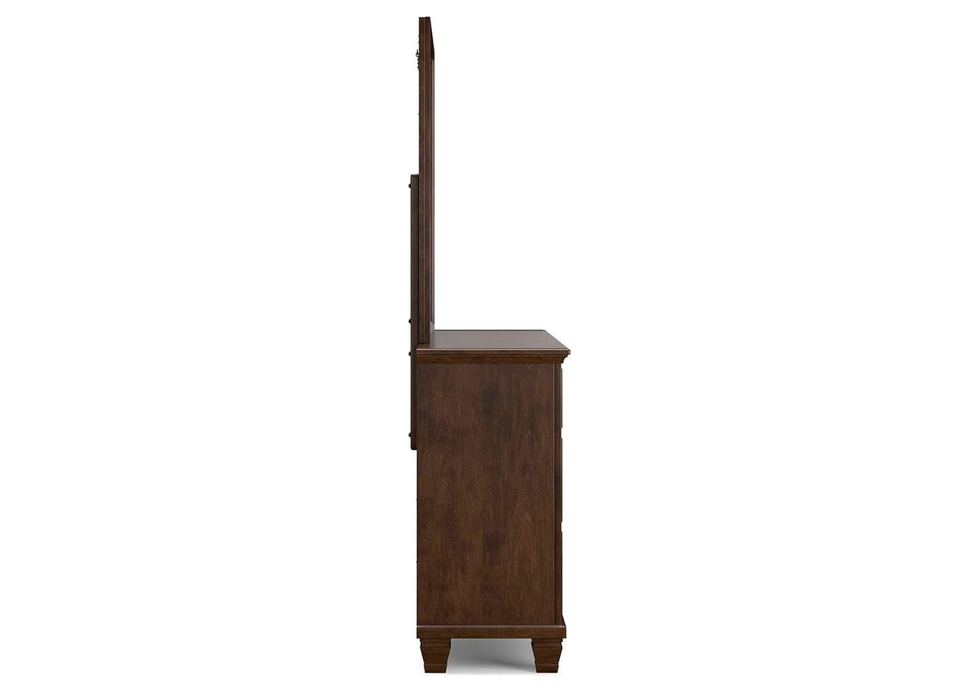 Danabrin Twin Panel Bed with Mirrored Dresser and Chest side view