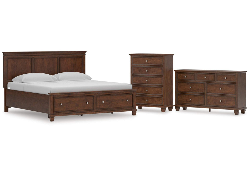 Danabrin King Panel Storage Bed, Dresser and Chest