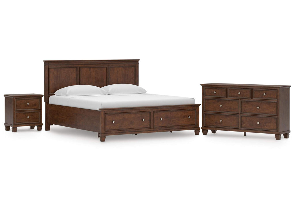 Danabrin King Panel Storage Bed, Dresser and Nightstand