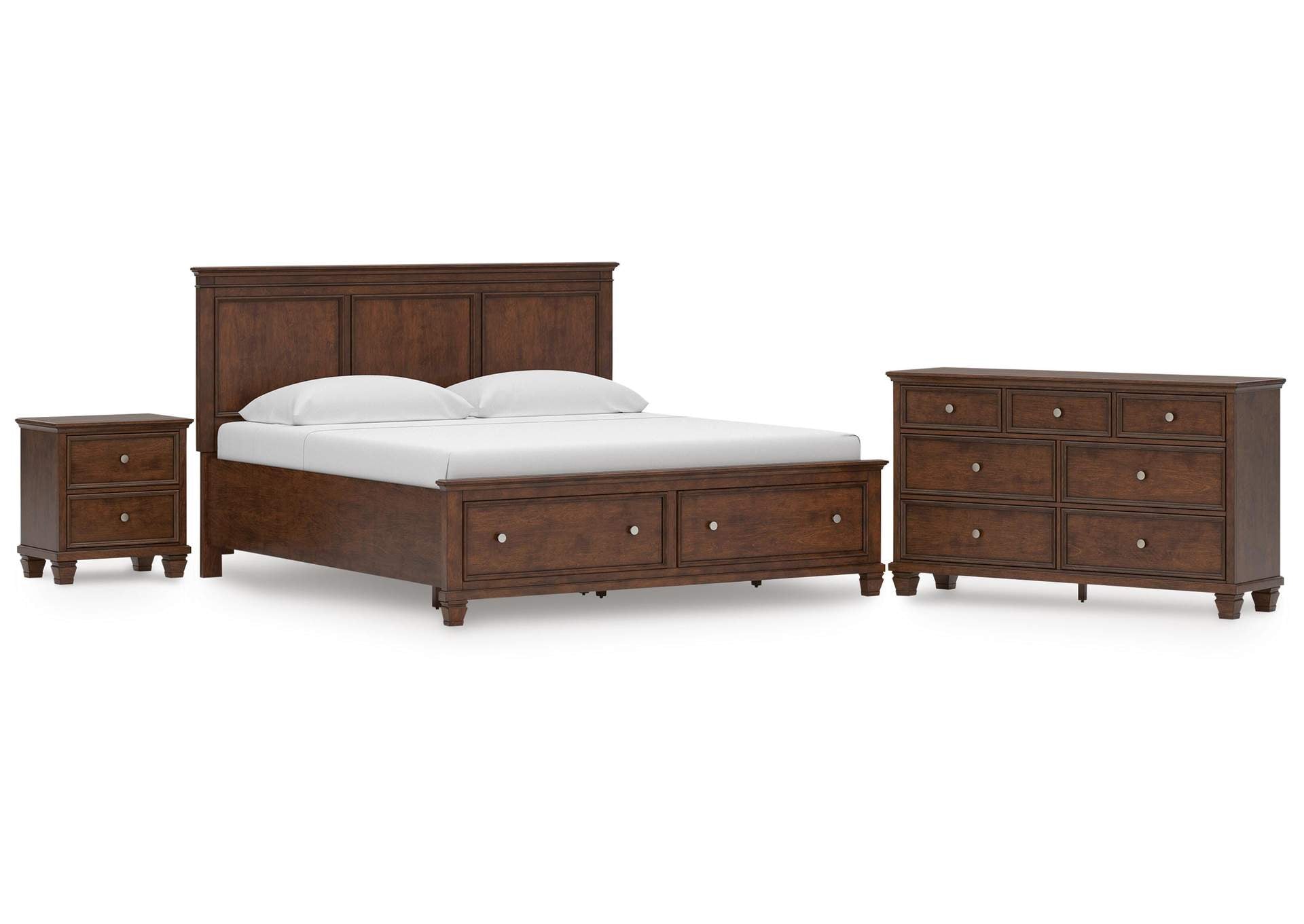 Danabrin King Panel Storage Bed, Dresser and Nightstand