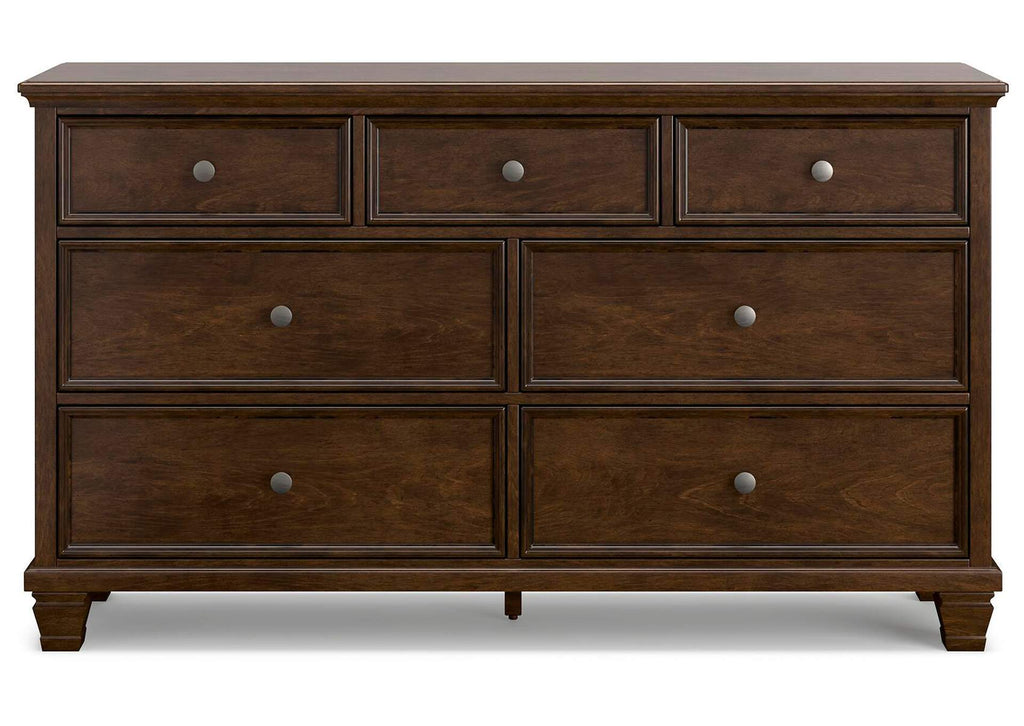 Danabrin King Panel Storage Bed and Dresser front view